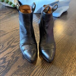 Elegant Black Leather Ankle Booties